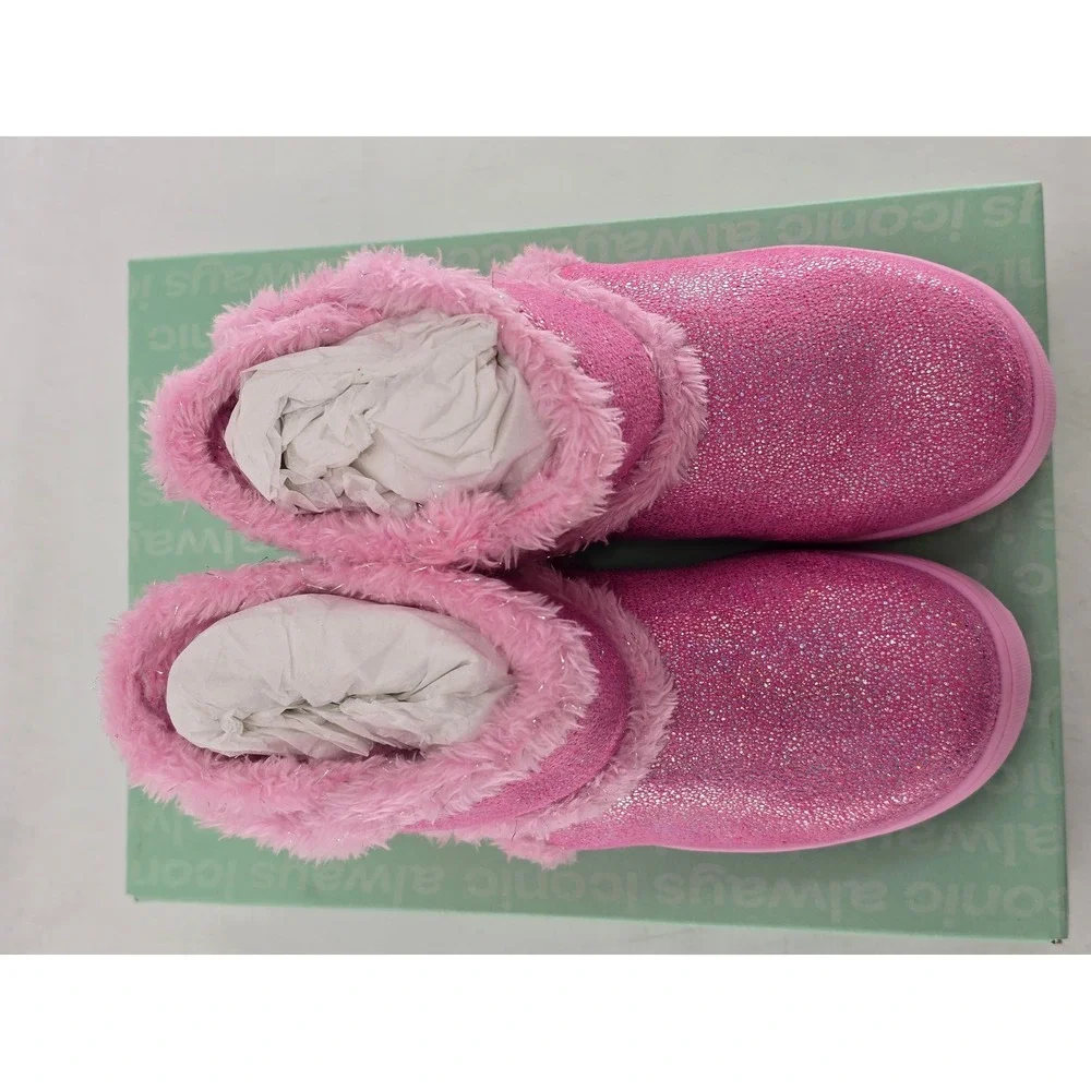 Dr. Scholls Madichilltdr Pink Glitter Boots Toddler Size 11M Faux Fur - New